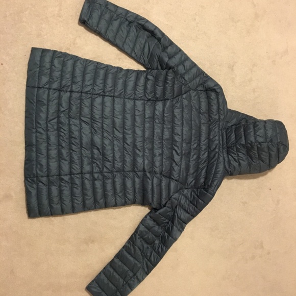 Women's Plus Size 2XL Long Deep Dark Green Lightweight Puffer Coat - Picture 8 of 14